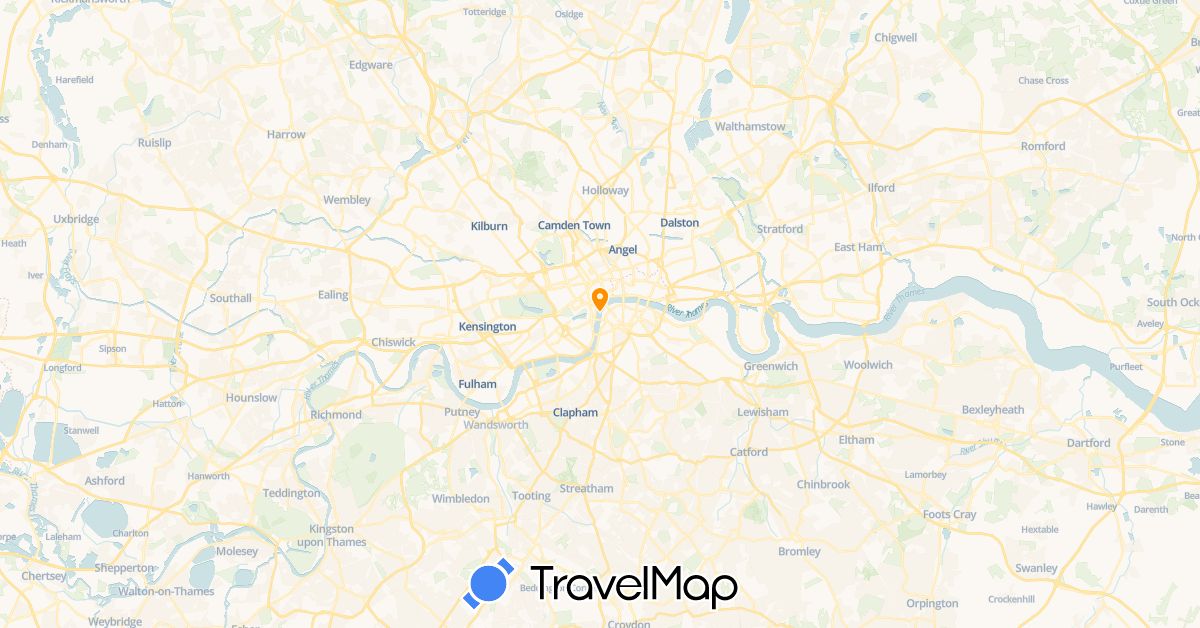 TravelMap itinerary: hitchhiking in United Kingdom (Europe)